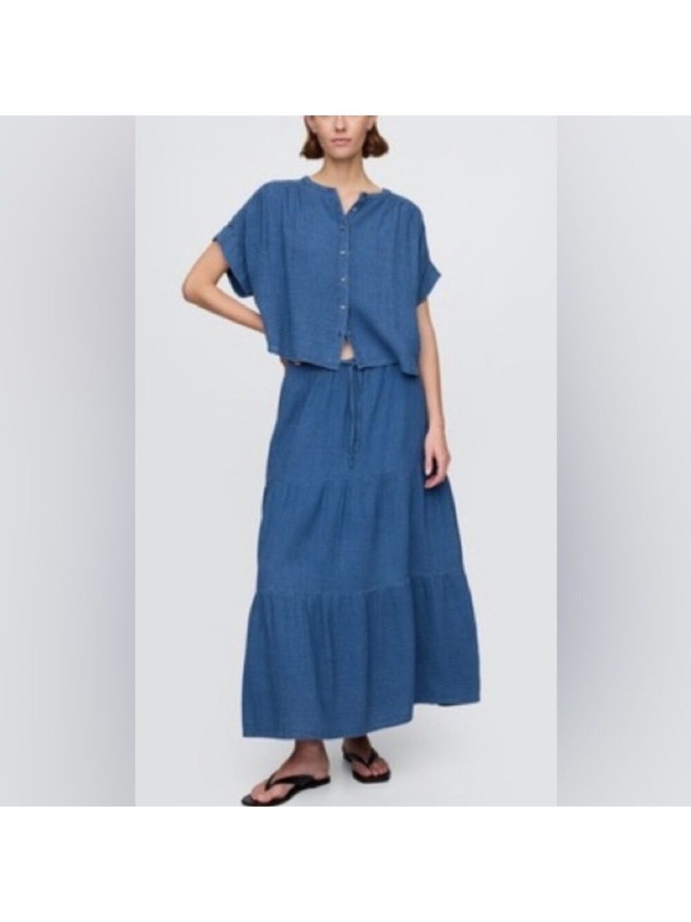 GAP NWT Cotton Gauze Tiered maxi skirt W14-17” s17
